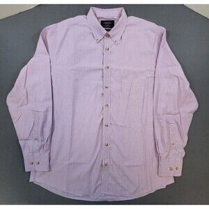 Charles Tyrwhitt Dress Shirt Mens XL Purple Striped Button Down Classic Fit Work